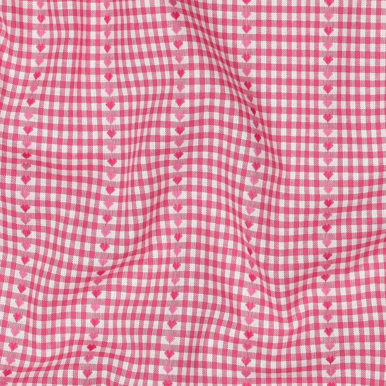Cotton Jacquard diamonds and hearts – pink/white, image number 2