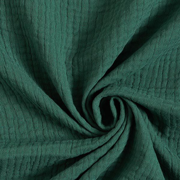 GOTS Triple-Layer Cotton Muslin – dark green,  image number 1