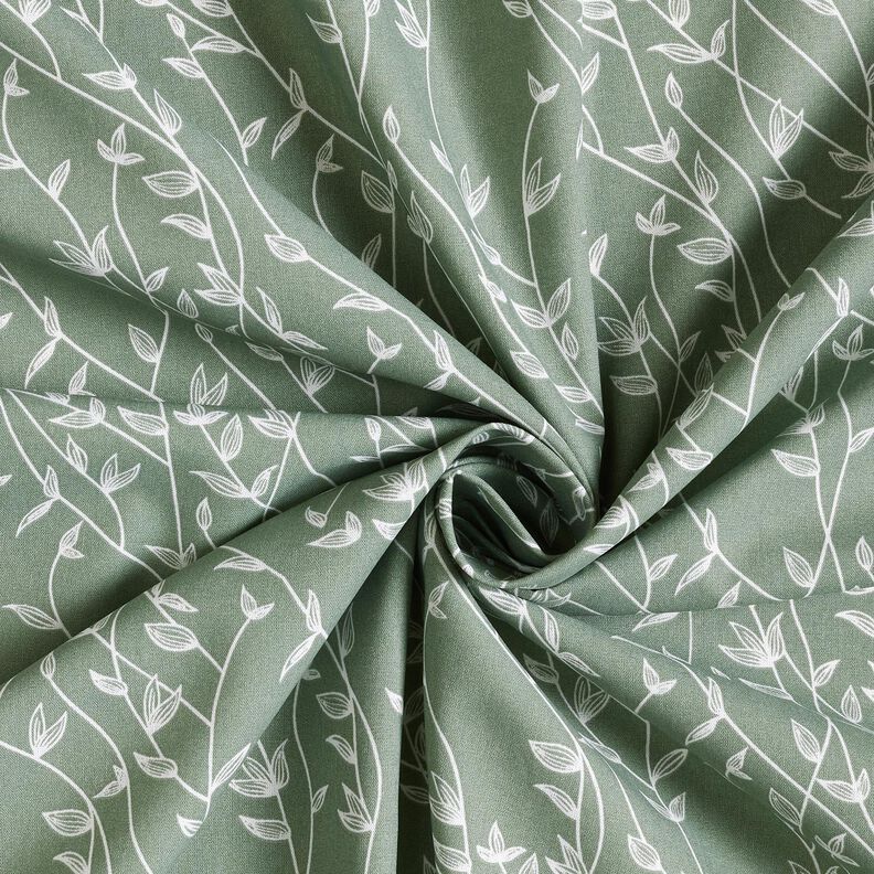 Cotton Poplin Leafy Vines – reed,  image number 3