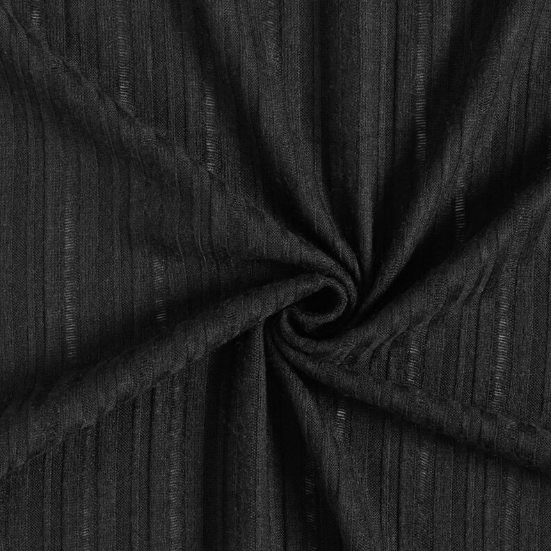 Plain ribbed knit – black,  image number 4