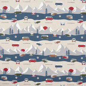 Decor Fabric Half Panama VW Adventure – denim blue/natural, 
