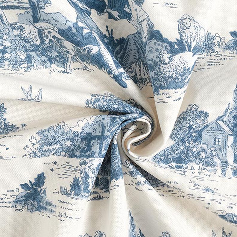 Decor Fabric Half Panama Shepherd – denim blue/offwhite,  image number 3