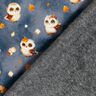 Alpine Fleece Autumn owl Digital Print – steel blue,  thumbnail number 4