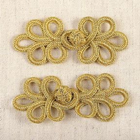 Trimmings closure [ 3 x 8 cm ] – gold metallic, 