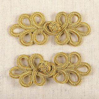 Trimmings closure [ 3 x 8 cm ] – gold metallic, 