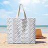 Decor Fabric Half Panama modern diamonds – white/blue,  thumbnail number 7
