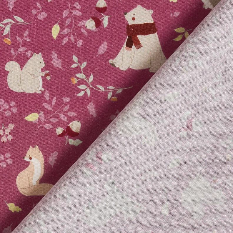 Organic Cotton Poplin autumn forest animals – purple, image number 4
