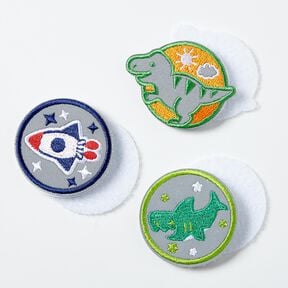 Reflector patches Velcro pack of 3 – green/indigo, 
