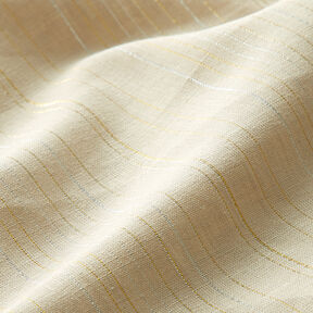 Cotton linen blend glitter stripes – beige, 