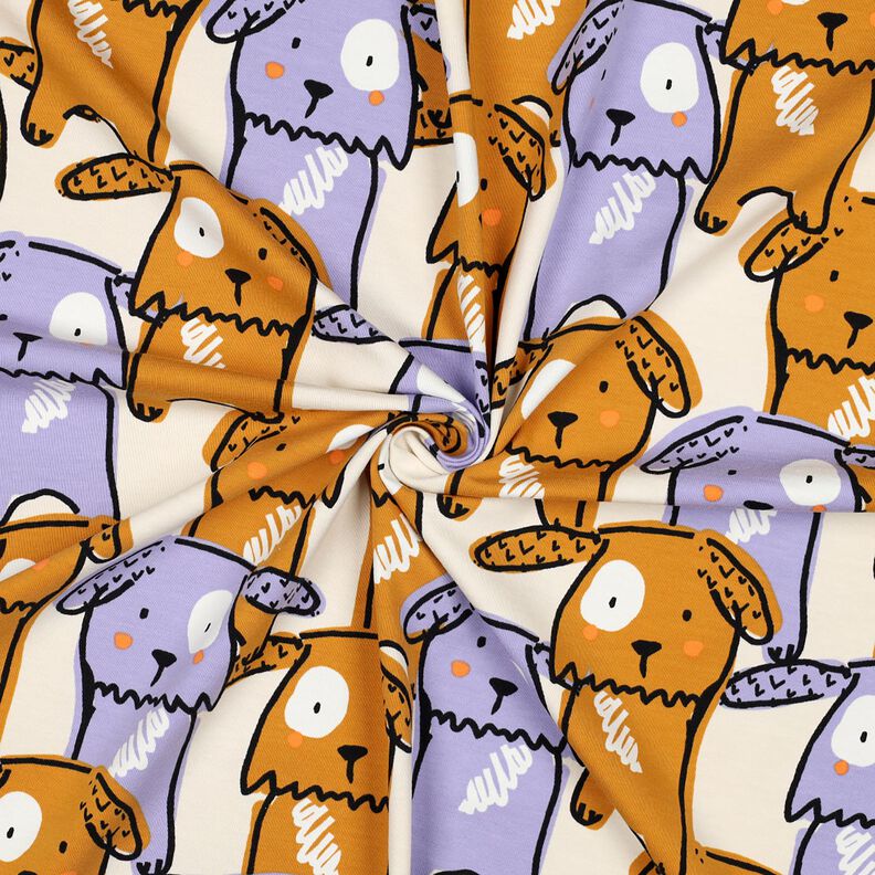 Cotton Jersey floppy-eared dogs | Poppy Fabrics – offwhite, image number 3