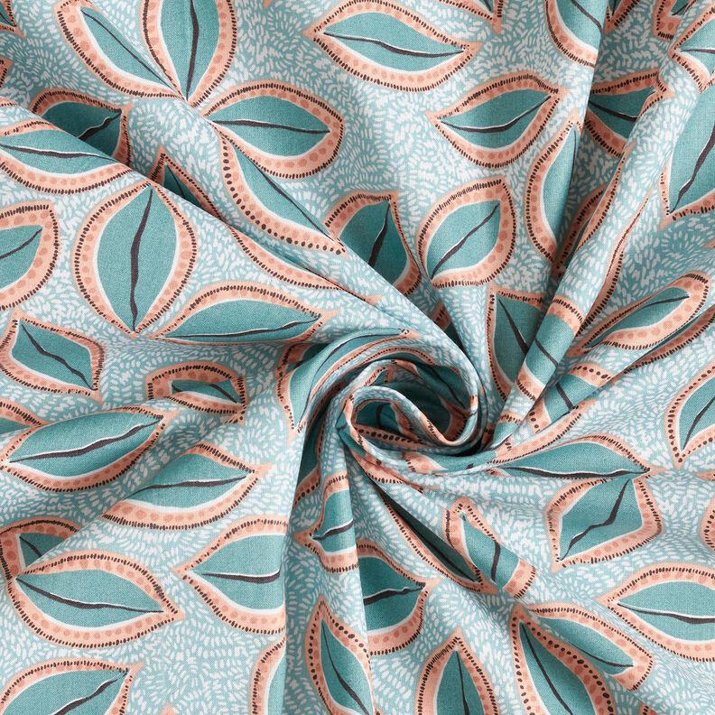 Cotton Cretonne artistic leaves – eucalyptus,  image number 3