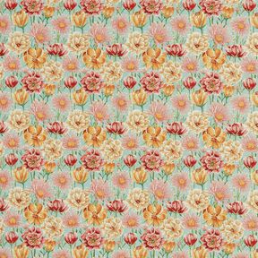 Decor Fabric Tapestry Fabric Meadow Flowers – eucalyptus/sunglow, 