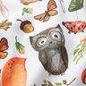 Decor Fabric Half Panama Painted Woodland Animals – white,  thumbnail number 2
