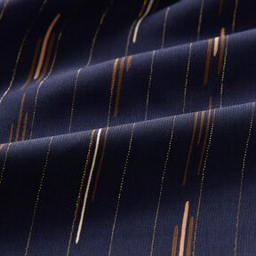 Glitter pinstripes blouse fabric – navy blue, 