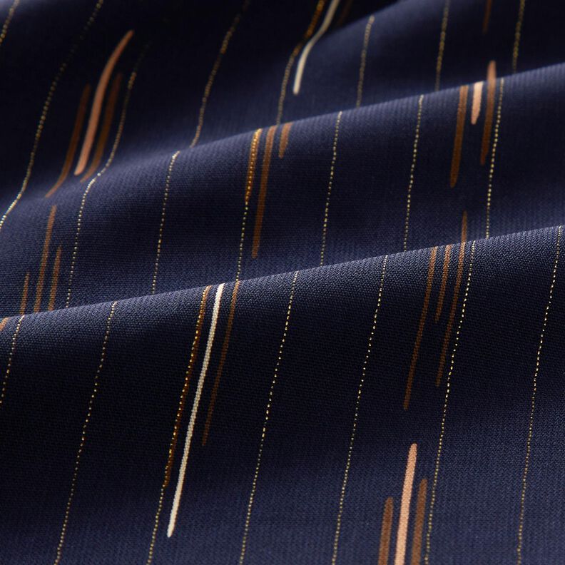 Glitter pinstripes blouse fabric – navy blue, image number 2