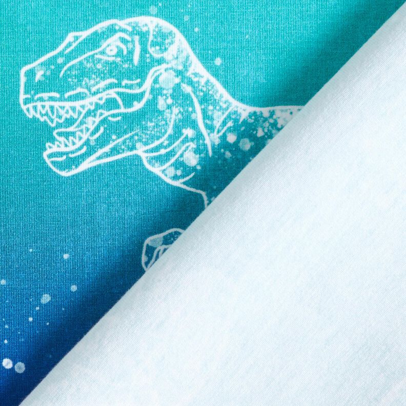 Cotton Jersey Dinosaur outlines | Glitzerpüppi – blue lilac/peppermint,  image number 4