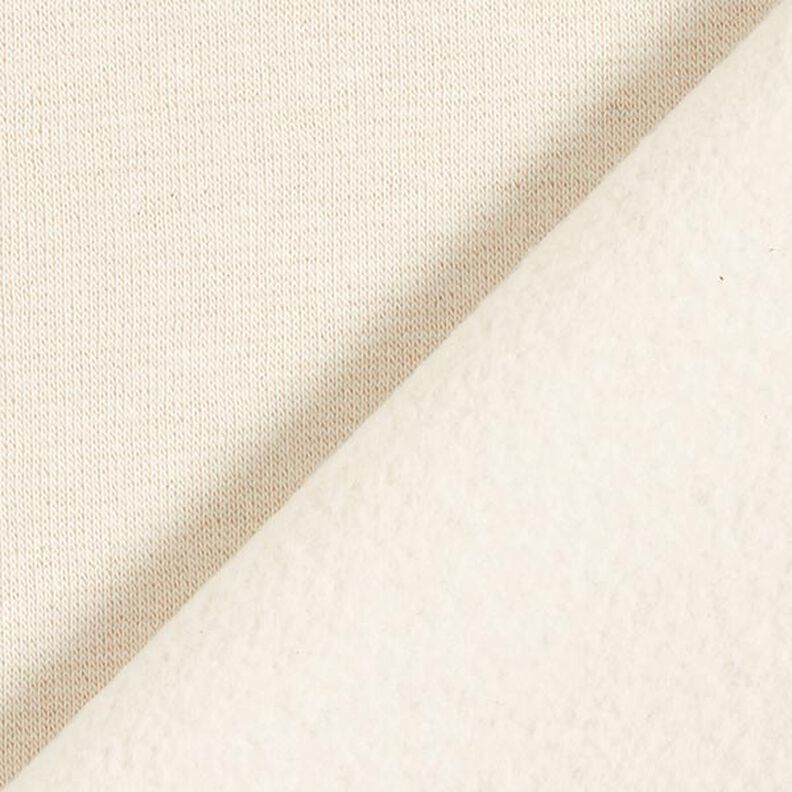 Brushed Sweatshirt Fabric plain Lurex – offwhite/gold,  image number 4