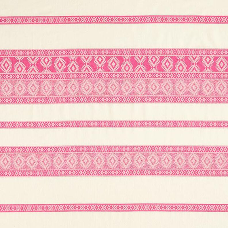 Cotton fabric diamond pattern – offwhite/pink,  image number 1