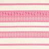 Cotton fabric diamond pattern – offwhite/pink,  thumbnail number 1