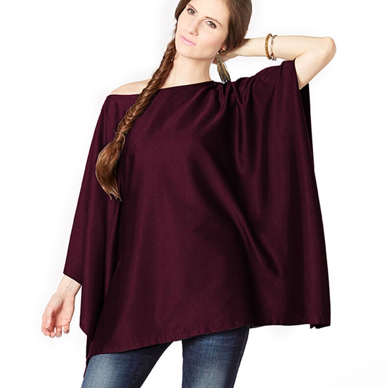 Plain crinkle lightweight blouse fabric – merlot,  image number 4
