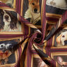 Decor Fabric Half Panama Dog portraits – carmine/gold,  thumbnail number 3