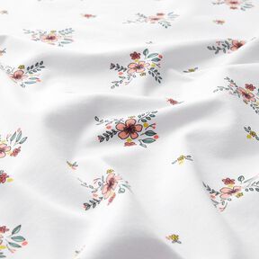 GOTS Cotton Jersey scattered flowers | Poppy Fabrics – white, 
