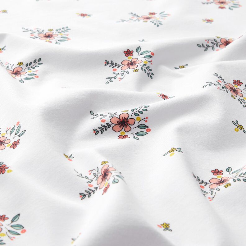 GOTS Cotton Jersey scattered flowers | Poppy Fabrics – white,  image number 2