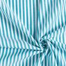Narrow striped cotton fabric – white/turquoise,  thumbnail number 3
