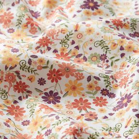 Cotton Cretonne scattered flowers – merlot/white, 