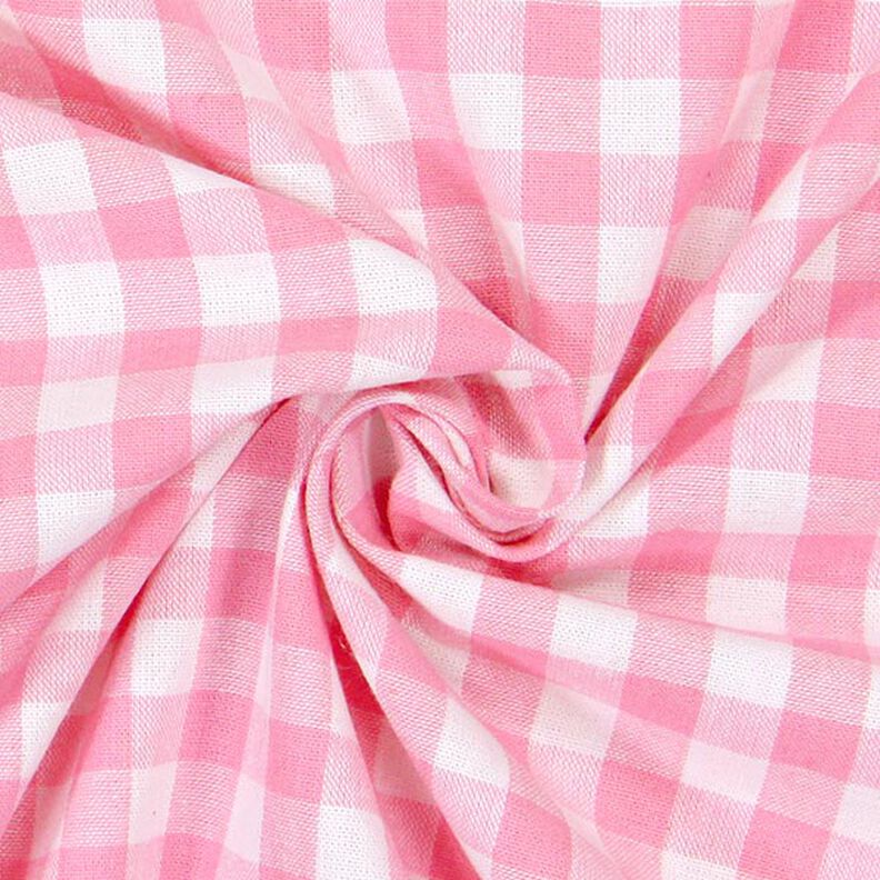 Cotton Vichy check 1 cm – pink/white,  image number 2