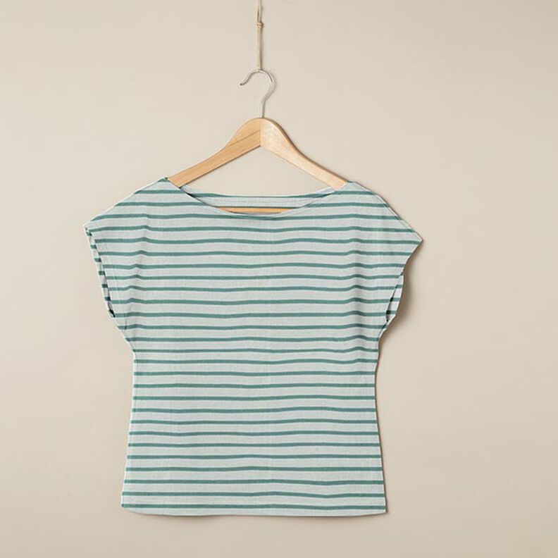 Narrow & Wide Stripes Cotton Jersey – pale mint/peppermint,  image number 6