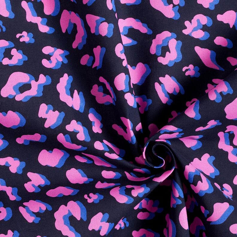Coated Cotton abstract Leo | Poppy Fabrics – midnight blue/pink, image number 3