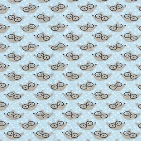 Cotton Jersey Fox with Glasses – baby blue, 