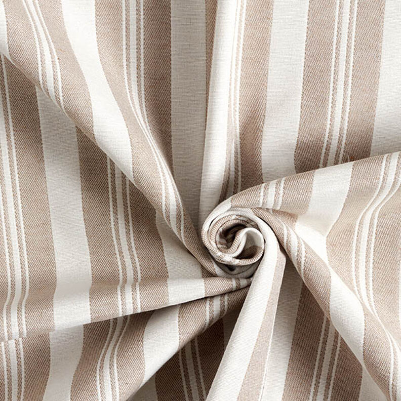 Decor Fabric Jacquard stripes – light beige/sand,  image number 3