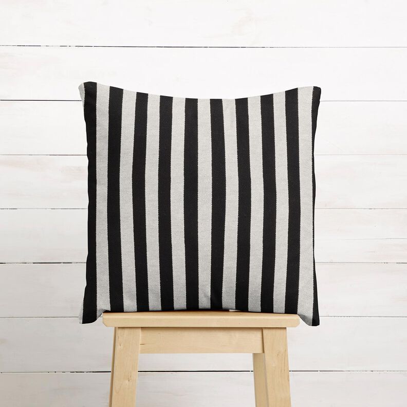 Decor Fabric Jacquard broad stripes – ivory/black,  image number 7