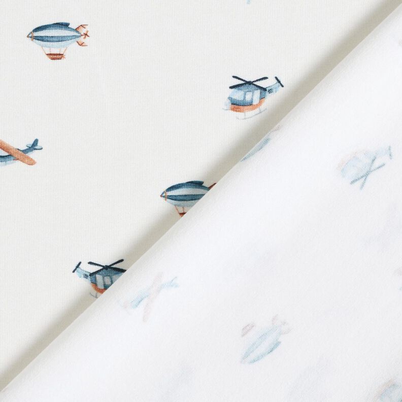 GOTS Cotton Jersey Retro flying objects Digital Print – ivory,  image number 4