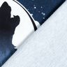 French terry Panel mystical wolf | Glitzerpüppi – navy blue/white,  thumbnail number 4