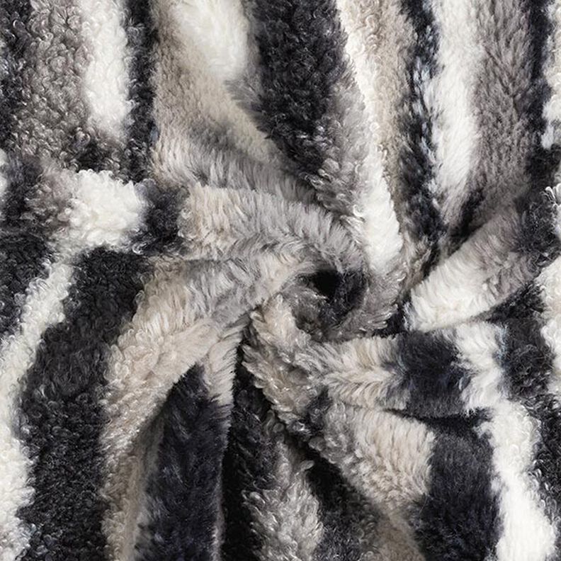 abstract stripes faux fur – offwhite/midnight blue,  image number 3