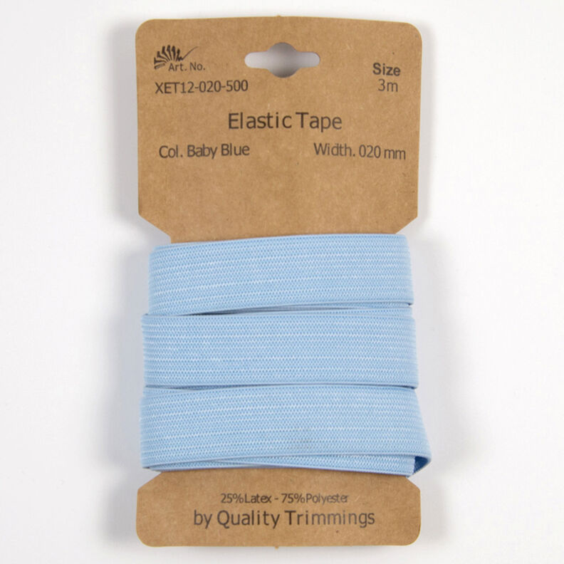Elastic Band [3 m | 20 mm] – light blue,  image number 1