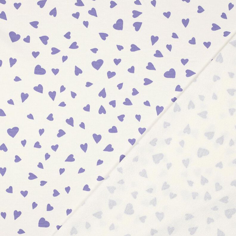 French Terry hearts | Poppy Fabrics – ivory/mauve,  image number 3