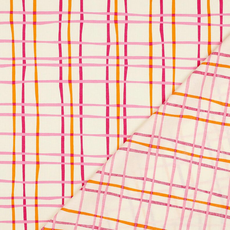 Cotton Poplin wavy check| Poppy Fabrics – cream/pink,  image number 4