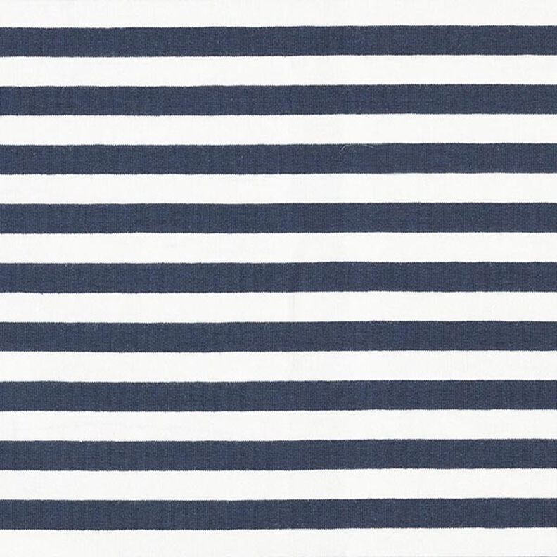 French Terry Yarn-Dyed Stripes – offwhite/navy blue,  image number 1