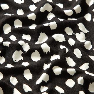 Viscose jersey, leopard print spots – black/white, 