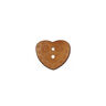 Heart 2-Hole Wooden Button – dark brown,  thumbnail number 1