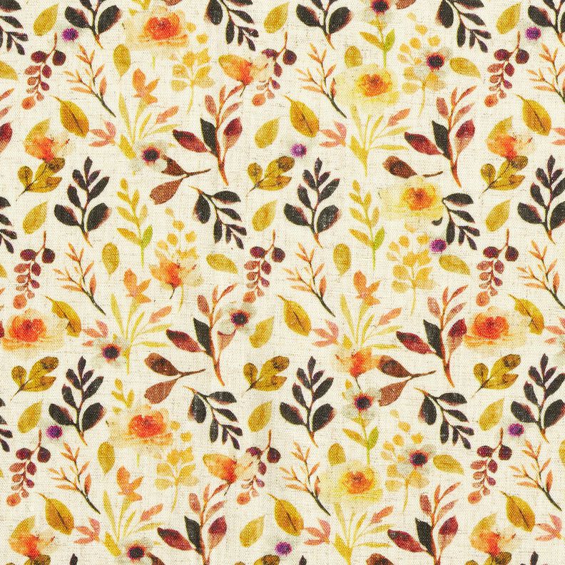 Viscose Linen Blend Autumn leaves – light beige/orange,  image number 1