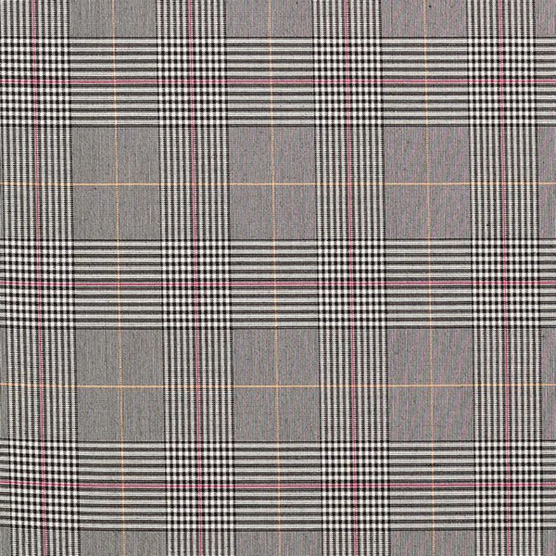 Glen Plaid Stretch Viscose – grey/pink, image number 1