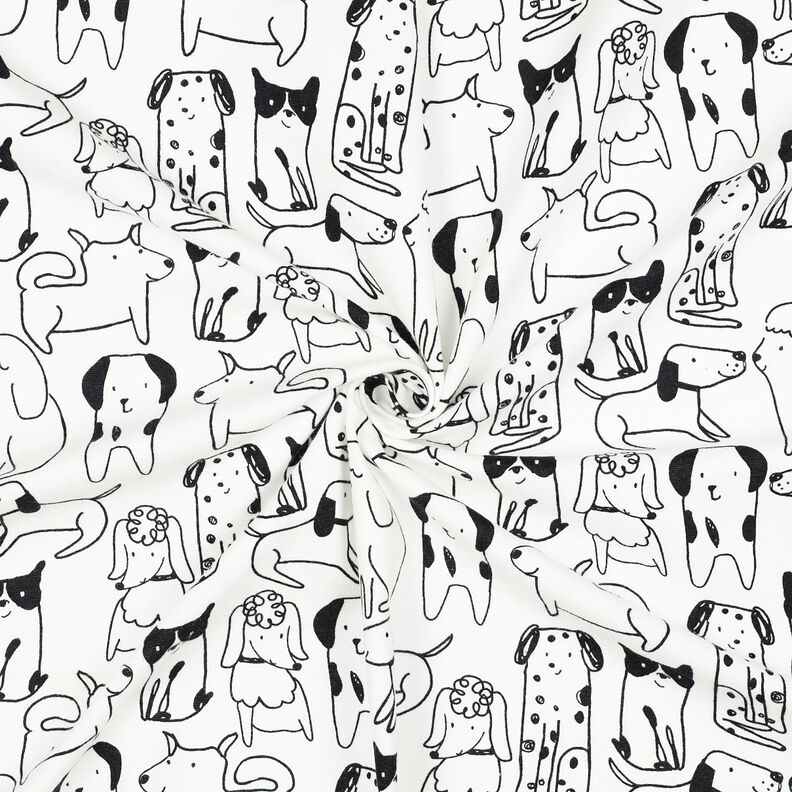 Cotton Flannel Dogs | Poppy Fabrics – white/black,  image number 3