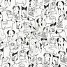 Cotton Flannel Dogs | Poppy Fabrics – white/black,  thumbnail number 3
