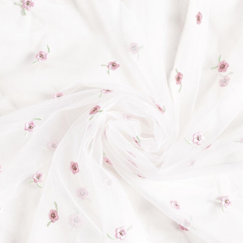 Soft Mesh embroidered flowers – white/rosé, image number 4
