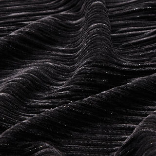 Plain Lurex Pleated Velvet – black, 